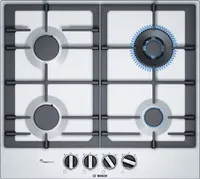 Bosch Serie 6 PCH6A5B90 Kochfeld Edelstahl Integriert 60 cm Gas 4 Zone(n)