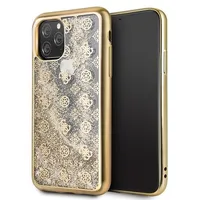 Kryt Guess 4G Peony Liquid Glitter pro Apple iPhone 11 Pro Max - Zlatý