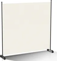 Paravent mit Rollen 1 teilig Beige 187x181 cm Faltbarer Raumteiler Outdoor Trennwand Garten Sichtschutz Raumtrenner