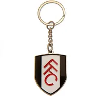 Fulham FC - prívesok na kľúče s erbom TA10608 (jedna veľkosť) (strieborná/biela/čierna)