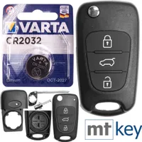 Autoschlüssel Funk Fernbedienung Austausch Gehäuse mit 3 Tasten + Rohling + Batterie kompatibel mit KIA Rio III Ceed I Sportage III Sorento II Soul I