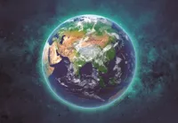 3 D Ansichtskarte Erde, Postkarte Wackelkarte Hologrammkarte Bild Weltall Planet
