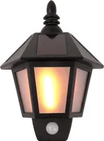 Solar LED Wandleuchte warmweiß Außenlampe Außenleuchte Gartenlicht Gartenlampe Gartenleuchte Terrassenlampe Flammeneffekt Wandlicht Dekolicht Bewegungssensor
