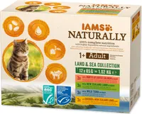 IAMS Naturally Adult Meer und Fleisch Geschmacksrichtungen 12x85g Katze