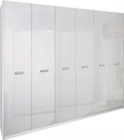 MiroMark Bella BL-26-WB Kleiderschrank Weiß Matt Hochglanz 6-türig
