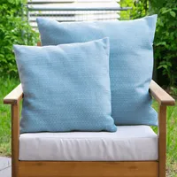 Lountex - Outdoor Kissen Wetterfest - Garten Dekokissen 45x45 cm |  Wasserdicht - Schmutzabweisend - UV-Beständig - Abriebfest | Himmelblau