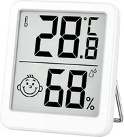 winterbeauy Thermometer Hygrometer innen digitales,Mini LCD Thermometer, luftfeuchtigkeitsmesser raumthermometer Innen mit Smiley-Indikator