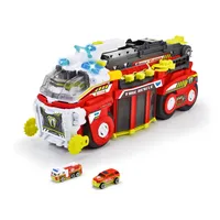 Dickie Toys - Feuerwehrauto groß (55 cm) - Rescue Hybrids Feuerwehrauto für Kinder mit Wasser-Spritzfunktion, ausziehbarer Leiter, Licht & Sound + 2 kleine Fahrzeuge
