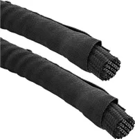 InLine® Kabelgeflechtschlauch Polyester, selbstverschließend, schwarz, 25mm, 2m