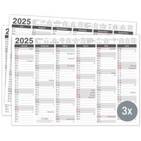 2025 Anthrazit A4 Wandkalender 3er Set – Elegante Organisation, Vielseitig, Ideal für Büro und Zuhause, Made in Germany