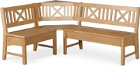 Emoebel24 Küchen Kollektion Essgruppe Frühstückecke Holz Buche Eckbank Kuchenbank 130x175 cm Massivholz Merlin