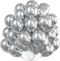 50x balóny balóny balón vzduch, hélium strieborné svadobné dekorácie