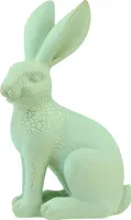 Deko Hase sitzend Grün Gold Krakelee Vintage Antik Tischdeko 23,5cm
