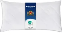 Zollner Kopfkissen, weiß, 40x80 cm, 420g, Bezug: 50% Polyester/50% Baumwolle, Füllung: 100% Polyester, Waschbar 95°C, schonend trocknergeeignet, Pflegeleicht, komfortabel, langlebig, für Schlaf-, Gäste- & Kinderzimmer, Reisen, Hotel- & Klinikqualität