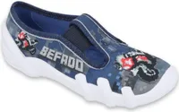 BEFADO Jungen Hausschuhe Motorrad Gummiband Blau 33