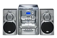 Karcher KA 5300 Kompaktanlage (3-fach CD-Wechsler, Schallplattenspieler, Kassettendeck, Radio, Fernbedienung) silber