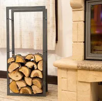 DanDiBo Kaminholzregal Kaminholzständer 100 cm Grau 80003 Holzkorb Kaminholzhalter Regal