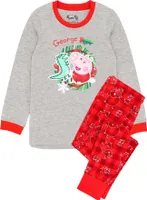 Peppa Pig - Schlafanzug für Jungen - weihnachtliches Design NS6635 (104) (Rot/Grau)