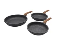 Karl Krüger 3-tlg Bratpfannen Set TEXAS Ø20 /24 /28 cm, Induktions- & Backofen-geeignete, Antihaft-beschichtete, energiesparende Aluminium Bratpfanne
