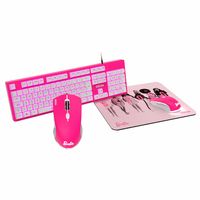 Krom 3 IN 1 GAMING COMBO, USB, Membran Key Switch, QWERTY, LED, Pink, Weiß, Maus enthalten