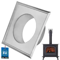KOTARBAU® Ofenrohrrosette Ø 110 mm Verzinkt Kaminrosette mit Flansch  Ofenrohr 160 mm x 160 mm Wandabdeckung Silber Dekorative Rosette für Kamin Wandfutter