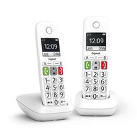 Gigaset E290 Duo, Analoges/DECT-Telefon, Kabelloses Mobilteil, Freisprecheinrichtung, 150 Eintragungen, Anrufer-Identifikation, Weiß
