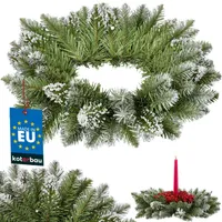 KOTARBAU® Adventskranz ⌀ 40 cm Weihnachtskranz Haustür Grün Tannenkranz mit Schnee Kunststoff Weihnachtstürkranz Türkranz Weihnachten Außen Adventsgesteck Christmas Decorations