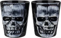 2 Totenkopf Schnapsgläser als Halloween Tischdeko
