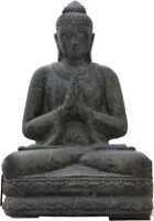 Wunderschöner Buddha aus Steinguss perfekt für den Garten die Terrasse oder den Teich ist Frostfest Witterungsbeständig und Neu 100cm H, KA-BRBLO-100B