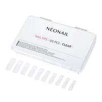 NeoNail Nagelspitzen Transparente Tips mit langer Tasche, 120 Stück