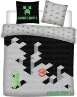 Zestaw pościeli Minecraft na podwójne łóżko, dwustronny, 240 x 220 cm + 2 poszewki na poduszki 65 x 65 cm, bawełna