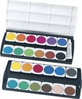 Herlitz 10199933 Schulmalfarben bzw. Deckfarbkasten, 24 Farben inklusive Deckweiß