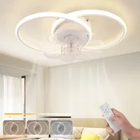ZMH LED stropný ventilátor s osvetlením Moderný 36W stropný svetelný ventilátor Tichý s diaľkovým ovládaním 3 farebné teploty 6 rýchlostí Biely ventilátor do spálne Lampa do jedálne Kancelária Detská izba
