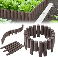UISEBRT 2,8m Rasenkante Palisade Holzoptik Beeteinfassung Beetumrandung Gartenpalisade Raseneinfassung Beetzaun Mähkante Garden Border Beetzaun (2,8m, Braun)