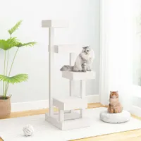 Kratzbaum Weiß 45,5x49x103 cm Massivholz Kiefer , Kratzbäume Design 2024