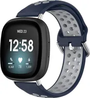 Fitbit Versa 4, Fitbit Versa 3, Fitbit Sense 2, Fitbit Sense Band: imoshion Silikon-Sportband mit silberner Schnalle silberner Kastenanschluss