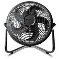 Brandson Windmaschine 55W, Ventilator, Bodenventilator Retro Design, Tischventilator, Standventilator 34,5cm, hoher Luftdurchsatz, stufenlos neigbarer Ventilatorkopf, Schwarz