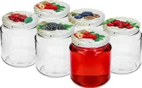 6 Stück 580ml Vorratsgläser-Sturzgläser Set mit Schraubverschluss Einweckgläser