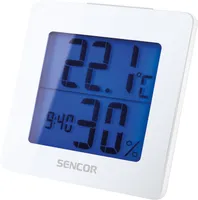 SENCOR SWS 1500 W - Teplomer s budíkom, vnútorná teplota a vlhkosť, LCD displej s  modrým podsvietením