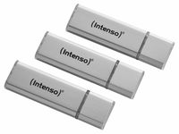 INTENSO USB 2.0-Stick Alu Line, 16 GB, 3er Pack, silber