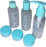 Kosmetik Reiseflaschen Set Handgepäck für Flüssigkeiten für Flugzeug türkis