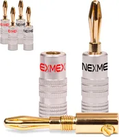 6x Bananenstecker NEXMEX 24K vergoldet High End Stecker Banana - Kabel bis 6mm²