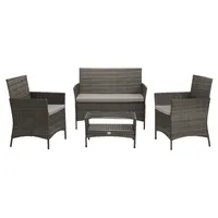 SVITA Rattan Set BROOKLYN 2020 in grau Gartenmöbel Terrasse Balkon