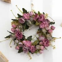 Türkranz Blumenkranz Wandkranz Blumenkranz Deko Kranz schmuck Pfingstrose 30cm