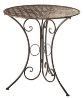 KoboloReplika acyjny stół ogrodowy metalowy stół brązowy metalowy stół z dziurkowanym kwiatem 60cm - stół balkonowy stół patio stół jadalnyReplika acja