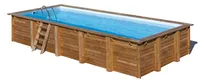 GRE Holzbecken Set Braga rechteck 4,21m x 8,15m x 1,46m Super Komplettset Pool Rechteckpool / 421 x 815 x 146 cm Holzpool Rechteckbecken Poolset