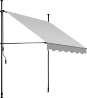 Klemmmarkise mit Handkurbel, höhenverstellbar - 150 x 180 cm, hellgrau