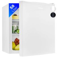 Bomann Mini Kühlschrank mit 58L Nutzinhalt, Kühlschrank klein mit 2 herausnehmbaren Glasablagen, Mini Fridge mit stufenloser Temperaturregelung u. wechselbarem Türanschlag - KB 7347 weiß