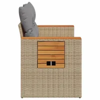 vidaXL Gartensofa mit Kissen 2-Sitzer Beige Poly Rattan