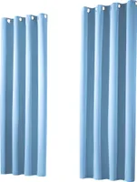 heimtexland ® Verdunklungsvorhang 1 Paar Verdunklungsgardinen Thermovorhänge Ösenschal  Hellblau HxB 145 x 135 cm